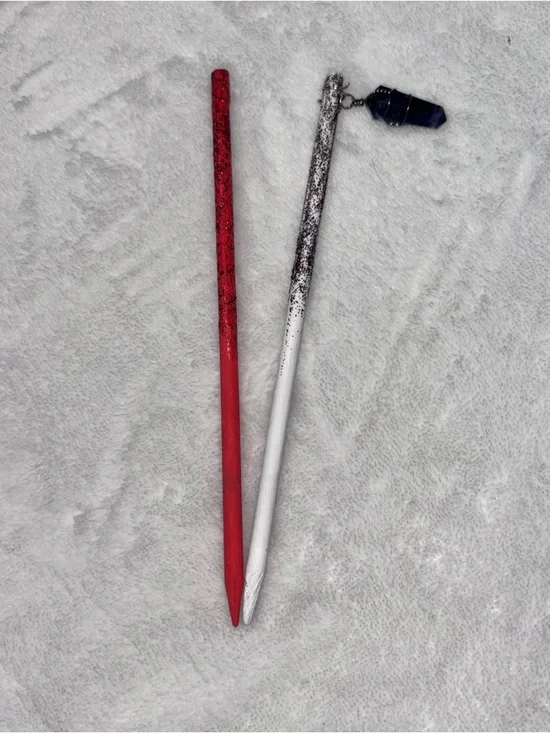 Trio of Hand Painted Wooden Hairsticks - Picture 7 of 7